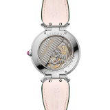 Divas’ Dream watch with mechanical manufacture movement, automatic winding, 18 kt white gold case and links set with brilliant-cut diamonds, natural peacock-feather dial and green alligator bracelet. Water-resistant up to 30 metres. Limited Edition of 25 pieces. 103885 image 4