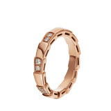Serpenti Viper Band-Ring aus 18 Karat Roségold, halb ausgefasst mit Diamanten. AN857896 image 1