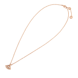 DIVAS' DREAM 18 kt rose gold openwork necklace with 18 kt rose gold pendant set with a central diamond and pavé diamonds 354363 image 2