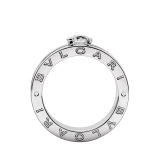 B.zero1 one-band ring in 18 kt white gold set with pavé diamonds on the spiral and with one round brilliant cut diamond. Available in 0.30 ct. 335980 image 2