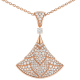 Divas' Dream 18 kt rose necklace set with a brilliant-cut diamond and pavé diamonds 361989 image 3