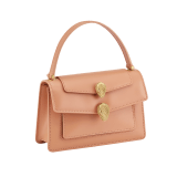 "Alexander Wang x Bvlgari" belt bag in smooth Caramel Topaz beige calf leather. New double Serpenti head closure in antique gold-plated brass with alluring red enamel eyes. 291171 image 2
