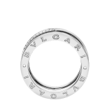 B.zero1 18 kt white gold three-band ring set with demi-pavé diamonds on the edges AN859830 image 2