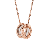 Collana B.zero1 Design Legend con catena in oro rosa 18 kt e pendente in oro rosa 18 kt e ceramica bianca 356117 image 1