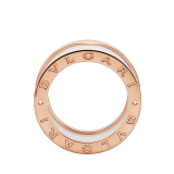 Anello B.zero1 a quattro fasce in oro rosa 18 kt con spirale in ceramica bianca. B-zero1-4-bands-AN855564 image 2