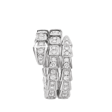 Serpenti Viper two-coil 18 kt white gold ring set with pavé diamonds AN858793 image 2