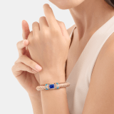 Bvlgari Tubogas 手環，採用 18K 玫瑰金，鑲飾祖母綠型切割坦桑石、綠松石元素與密鑲鑽石。 BR860609 image 2