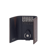 Bvlgari Bvlgari Man keyholder in Urban calfskin, chestnut opal outside and black inside. Iconic dark ruthenium-plated brass embellishment with chestnut opal enamel insert and folded closure. 295042 image 2