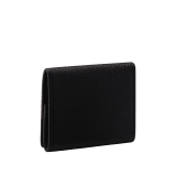 Coin holder in denim sapphire grain calf leather, with brass palladium plated hardware featuring the Bvlgari-Bvlgari motif. BBM-WLT-COIN image 5