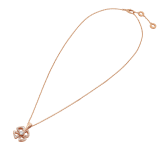 Fiorever 18 kt rose gold necklace set with a central brilliant-cut diamond (0.10 ct) and pavé diamonds (0.06 ct) 358156 image 2