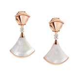 DIVAS' DREAM fan-shaped drop earrings in 18 kt rose gold set with mother-of-pearl and a brilliant-cut diamond 350740 image 1