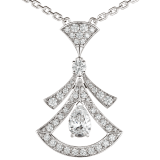 Divas' Dream 18 kt white gold openwork pendant necklace set with a pear-shaped diamond (0.80 ct), round brilliant-cut diamonds (0.77 ct) and pavé diamonds (0.71 ct) 358220 image 3