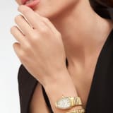 Serpenti Tubogas single spiral watch in 18 kt yellow gold case and bracelet, bezel set with brilliant cut diamonds and silver opaline dial. 101924 image 4