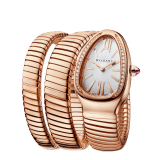 Serpenti Tubogas double spiral watch with 18 kt rose gold case set with brilliant-cut diamonds, silver opaline dial and 18 kt rose gold bracelet 103002 image 2
