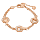 BVLGARI BVLGARI Openwork 18 kt rose gold bracelet set with full pavé diamonds on the circular elements BR858775 image 1