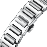 Lvcea polished and satin-brushed stainless steel watch with pink mother-of-pearl marquetery dial and 12 diamond indexes. Water-resistant up to 50 metres 104107 image 4