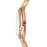 Serpenti Seduttori watch with 18 kt rose gold case and bracelet both set with diamonds, and white dial 103946 image 3