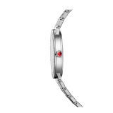 BVLGARI BVLGARI LADY watch in stainless steel case and bracelet, stainless steel bezel engraved with double logo, anthracite satiné soleil lacquered dial and diamond indexes 102923 image 3