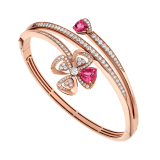 Fiorever 18 kt rose gold bracelet set with a brilliant-cut diamond, a fancy-cut and a pear-shaped rubellite and pavé diamonds BR859836 image 1