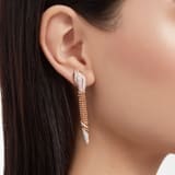 Serpenti 18 kt rose gold earrings set with pavé diamonds on the head and tail, and black onyx eyes 359387 image 2