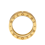 B.zero1 18 kt yellow gold three-band ring set with full pavé diamonds on the edges AN859922 image 2