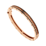 B.zero1 Rock Armband aus 18 Karat Roségold mit einer Spirale mit Nieten und schwarzen Keramik-Intarsien an den Rändern. BR858864 image 1