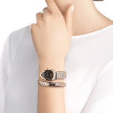 Serpenti Tubogas single spiral watch in 18 kt rose gold and stainless steel case and bracelet, with black opaline dial. SERPENTI-TUBOGAS-1T-BlackDial image 1