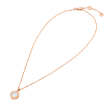 BVLGARI BVLGARI 18 kt rose gold chain and 18 kt rose gold pendant set with mother-of-pearl, onyx and pavé diamonds 347761 image 2