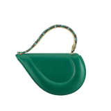 Serpenti Cuore 1968 top handle bag in perla white calf leather with perla white nappa leather lining. Captivating snake body-shaped top handle in gold-plated brass embellished with perla white and black enamel scales and zirconia eyes; press-button closure. SRN-001-1367S-r image 2