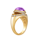 Bvlgari Cabochon 18 kt yellow gold ring set with a cabochon-cut amethyst and demi-pavé diamonds AN860774 image 1