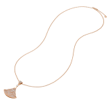 Divas' Dream 18 kt rose necklace set with a brilliant-cut diamond and pavé diamonds 361989 image 2