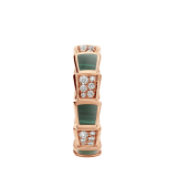 Anello Serpenti Viper in oro rosa 18 kt con elementi in malachite e pavé di diamanti. AN858203 image 2