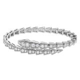 Serpenti one-coil slim bracelet in 18 kt white gold, set with full pavé diamonds. BR857492 image 2