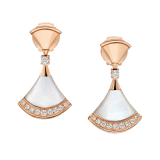 Divas' Dream 18 kt rose gold fan-shaped drop earrings with mother-of-pearl and brilliant-cut diamonds 361780 image 1