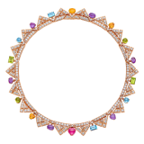 Allegra 18 kt rose gold necklace set with amethysts, peridots, pink tourmalines, citrine quartzes, blue topazes and pavé diamonds 360452 image 1
