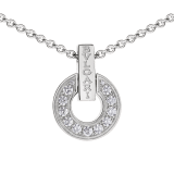 BVLGARI BVLGARI Openwork 18 kt white gold necklace set with full pavé diamonds on the pendant 357938 image 3