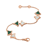 DIVAS' DREAM bracelet in 18 kt rose gold, set with malachite and mother-of-pearl elements. BR857497 image 2