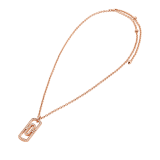 Parentesi necklace with 18 kt rose gold chain and 18 kt rose gold pendant set with full pavé diamonds 349184 image 2