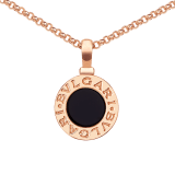 BULGARI BULGARI 18 kt rose gold necklace set with black onyx insert on the pendant and customizable with engraving on the back 359320 image 3