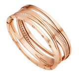 B.zero1 Design Legend bracelet in 18 kt rose gold, set with pavé diamonds on the spiral. BR858728 image 1