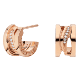 B.zero1 Design Legend 18 kt rose gold earrings set with pavé diamonds on the spiral. 356131 image 1