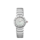 BVLGARI BVLGARI watch in stainless steel case and bracelet, stainless steel bezel engraved with double logo and mother-of-pearl dial 103695 image 1