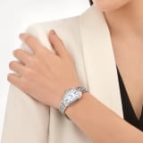 SERPENTI SEDUTTORI Lady Watch. 33 mm, 18kt withe gold case and bracelet set with diamonds. 18kt white gold crown set with 1 cab cut sapphire. White silver opaline. 18kt white gold bracelet with folding clasp. Quartz movement, hours and minutes functions. Water-resistant up to 30 metres. 103276 image 1