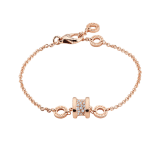 B.zero1 soft bracelet in 18 kt rose gold, set with pavé diamonds on the spiral. BR857358 image 1