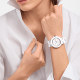 Bvlgari Aluminium White Automatic watch with mechanical manufacture movement, automatic winding, 40 mm sandblasted aluminium case, white rubber bezel and bracelet, and varnish white opaline dial. Water-resistant up to 100 metres 104335 image 1