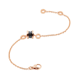 B.zero1 soft bracelet in 18 kt rose gold with 18 kt rose gold and black ceramic pendant. BR859348 image 2
