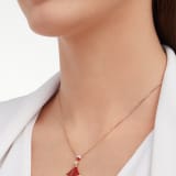 DIVAS' DREAM 18 kt rose gold necklace set with carnelian elements, a round brilliant-cut diamond and pavé diamonds (0.28 ct) 356437 image 1