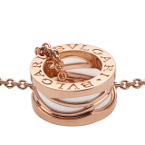 Collana B.zero1 Design Legend con catena in oro rosa 18 kt e pendente in oro rosa 18 kt e ceramica bianca 356117 image 3