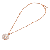 Jannah Flower 18 kt rose gold pendant necklace set with mother-of-pearl inserts and pavé diamonds 358490 image 2