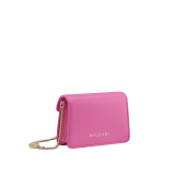 Serpenti Forever micro bag in amaranth garnet red calf leather. Captivating snakehead closure in light gold-plated brass embellished with red enamel eyes. SEA-MICROXBODY image 3